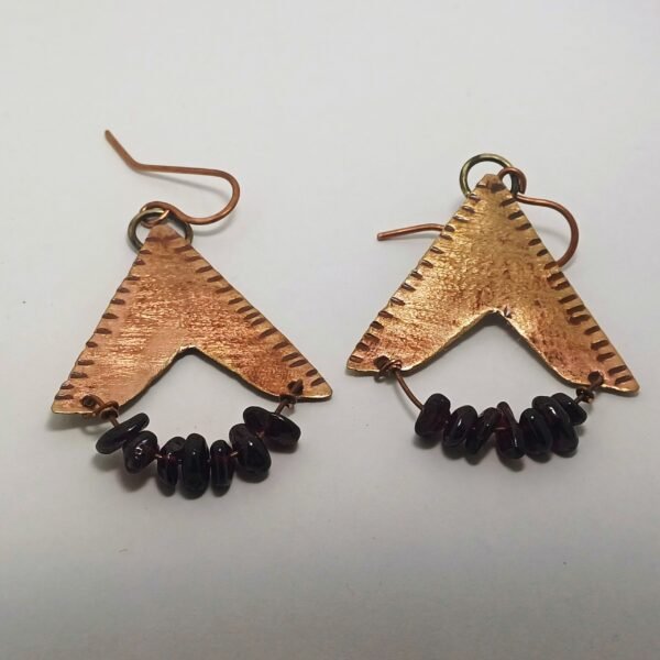 "Boho Brass Coral Earrings