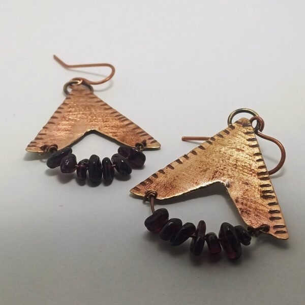 "Boho Brass Coral Earrings - Image 4