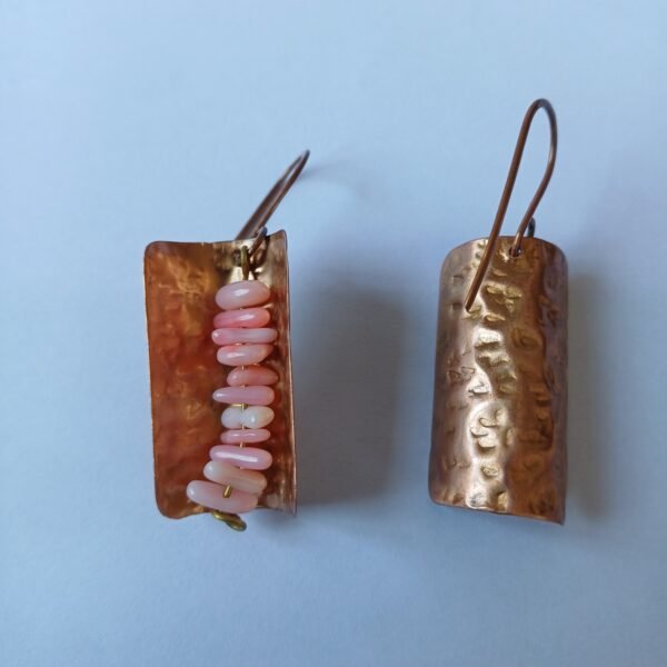 Copper and pink beads