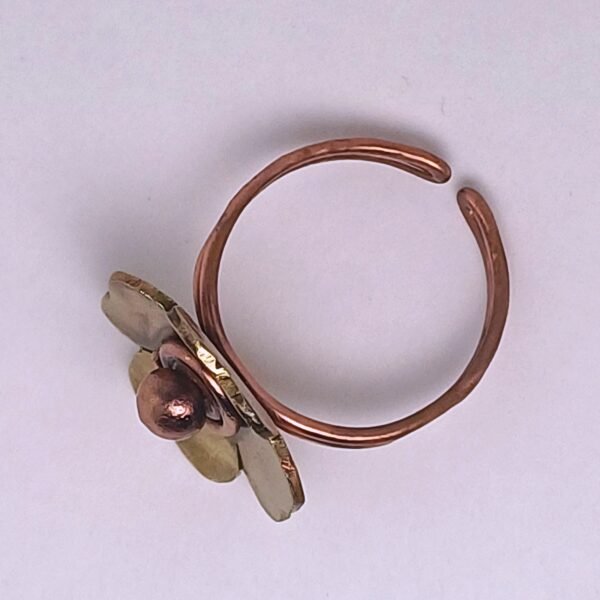 "Floral Glow Copper-Brass Ring" - Image 2