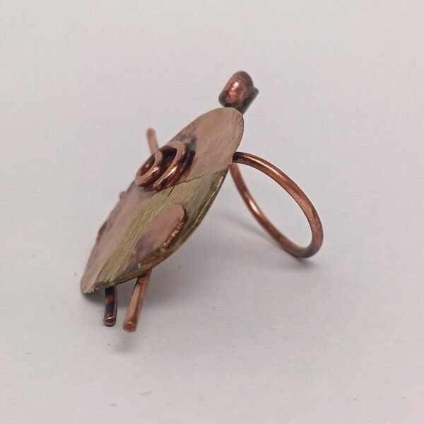 "Spiral Sun Copper-Brass Ring" - Image 5