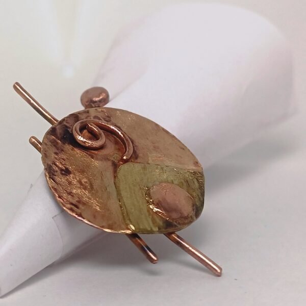 "Spiral Sun Copper-Brass Ring" - Image 3