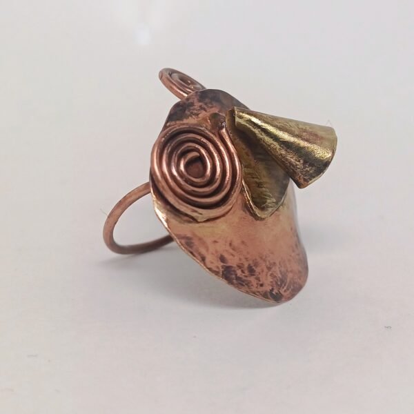 "Swirling Leaf Copper-Brass Ring" - Image 4