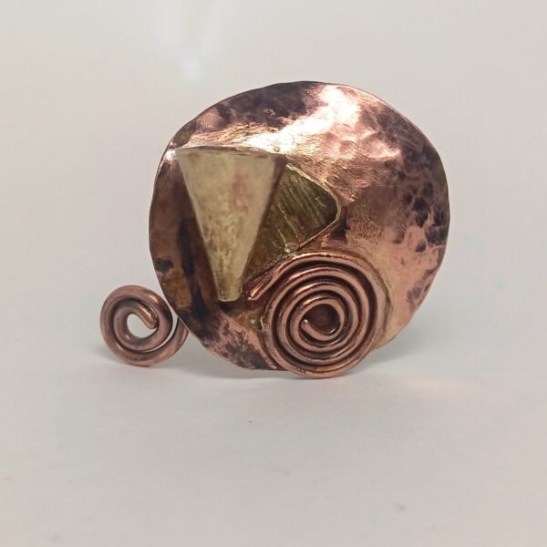 "Swirling Leaf Copper-Brass Ring"