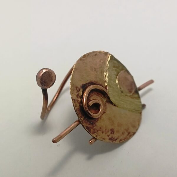 "Spiral Sun Copper-Brass Ring" - Image 2