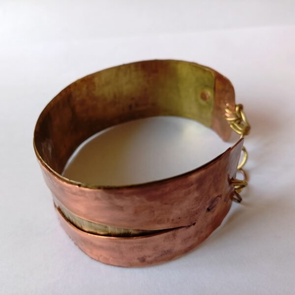 "Layered Elegance Copper-Brass Cuff" - Image 9