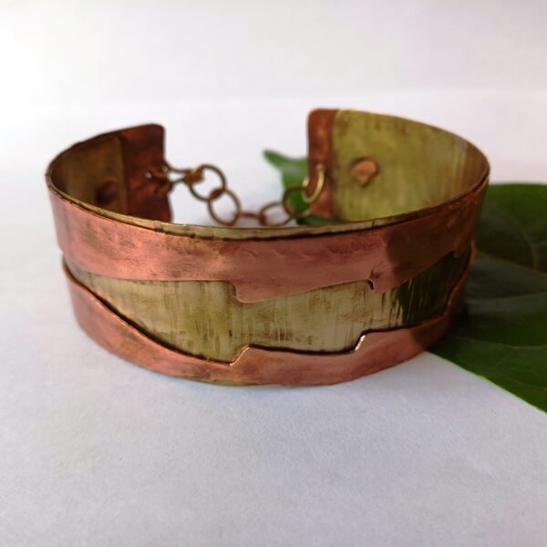 "Layered Elegance Copper-Brass Cuff" - Image 5