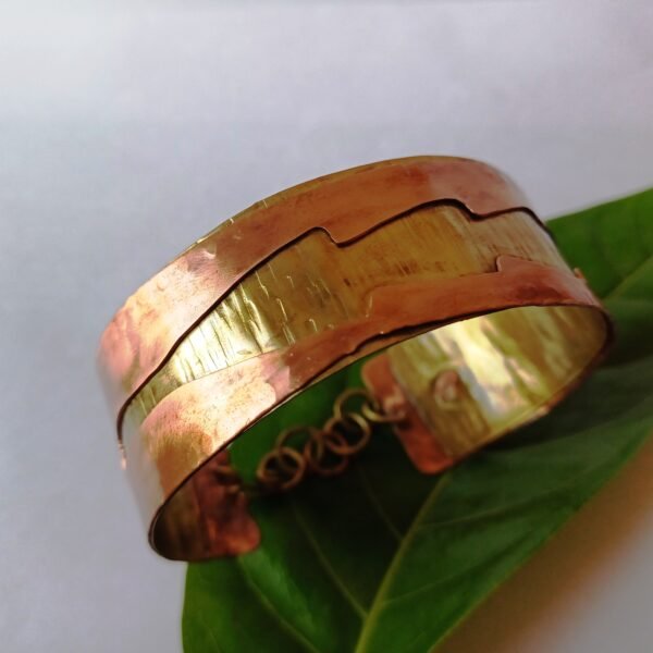 "Layered Elegance Copper-Brass Cuff" - Image 2