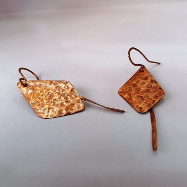 Rustic Copper Diamond Drop